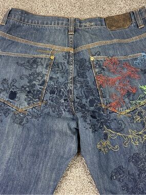 Vintage Rocawear Jeans 38x32 Map Dark Denim Baggy Hip Hop Skater Y2K